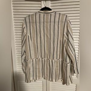 Est 1946 Waist Jacket Open Front Neutral Colors Creme Gray Charcoal Tan